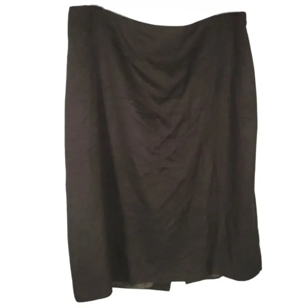 Luciano Barbera Italy 100% Wool Black Lined Skirt Women US 10 IT 46
